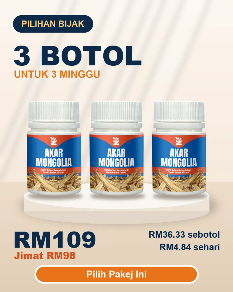 Pakej 3 botol Akar Mongolia RM109, pilihan bijak untuk 3 minggu